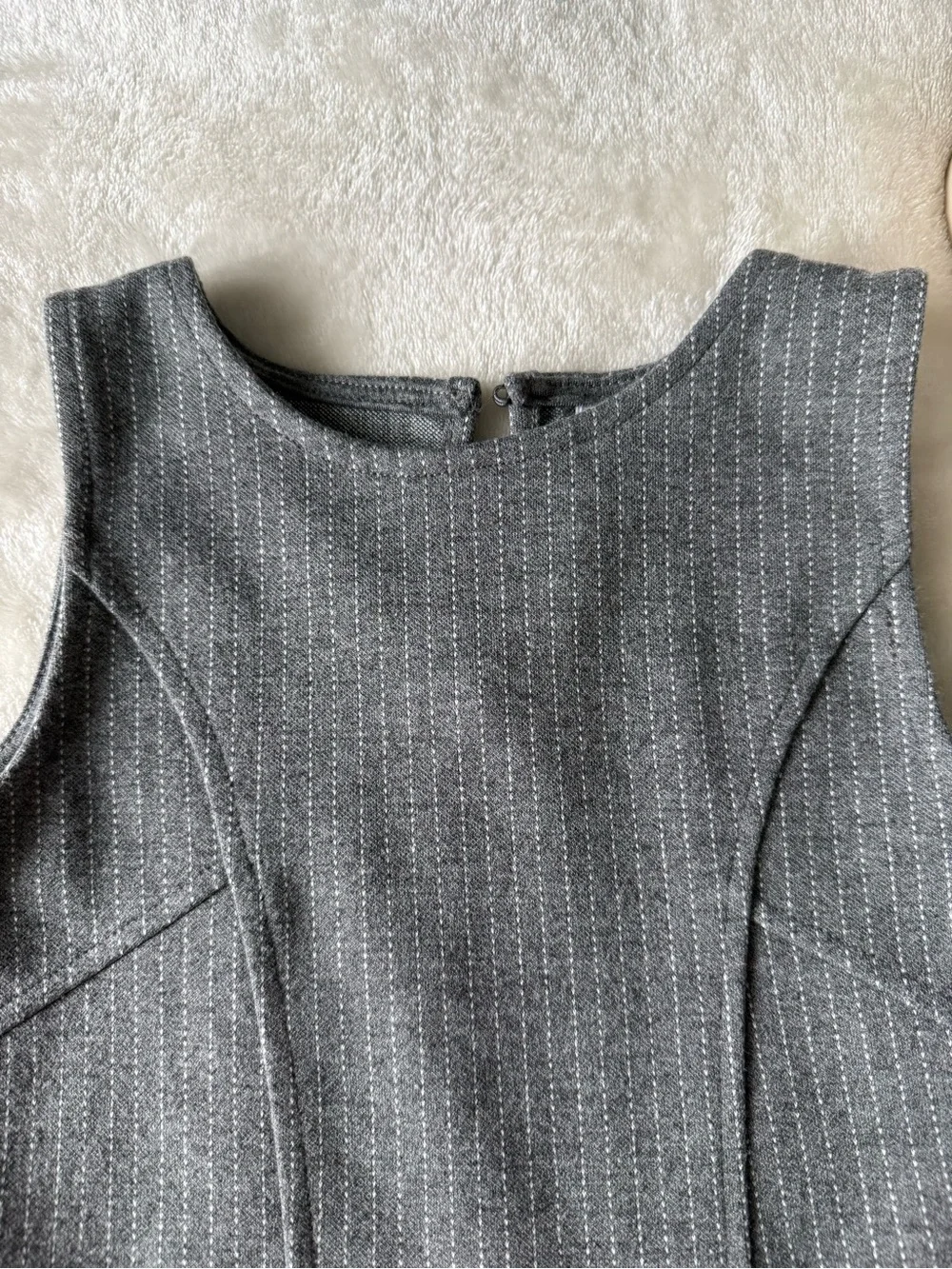 Zara Grey Pleated Formal Dress with Slim Black Belt